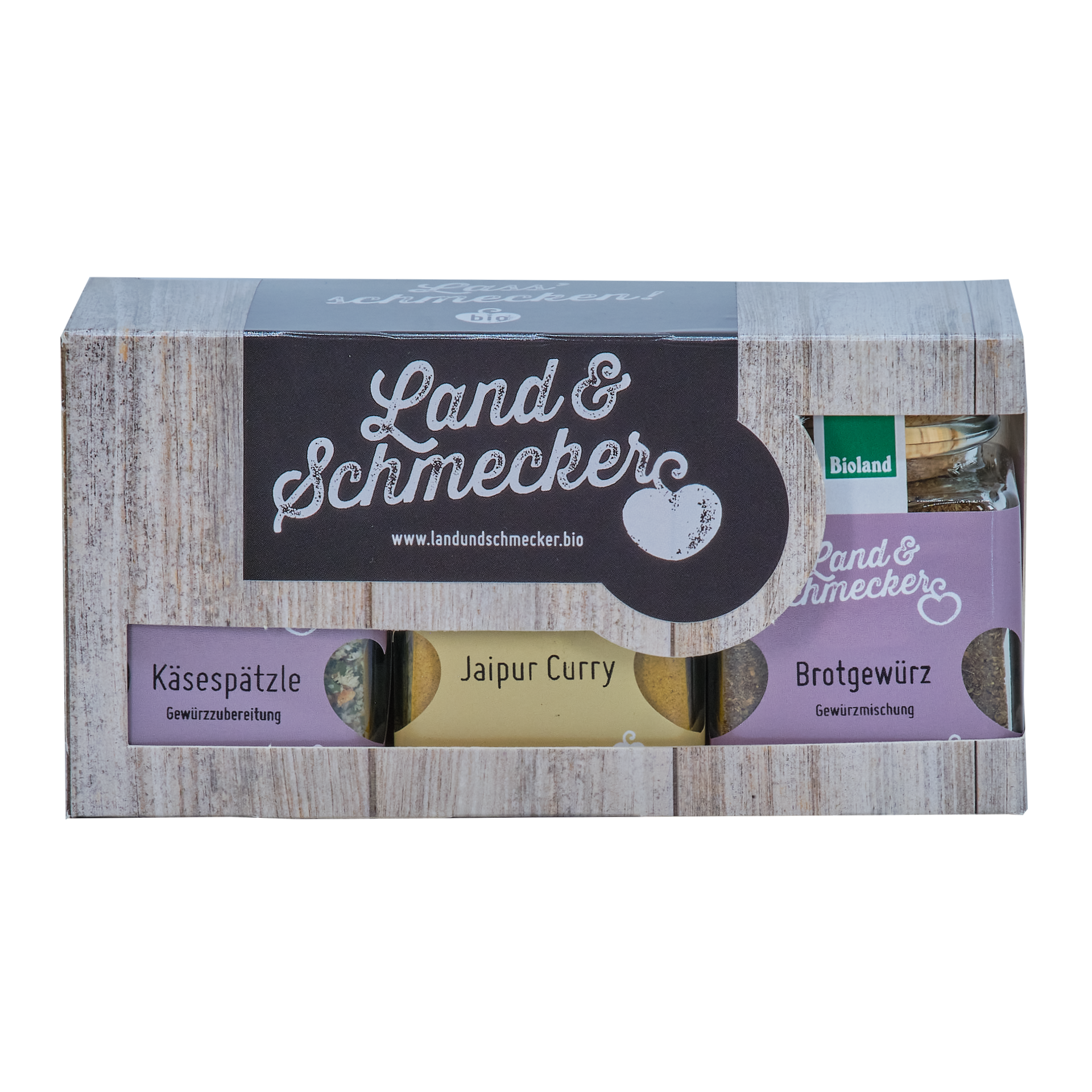 3er Box (Käsespätzle, Jaipur Curry, Brotgewürz)